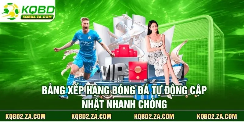 Bảng xếp hạng bóng đá tự động cập nhật nhanh chóng